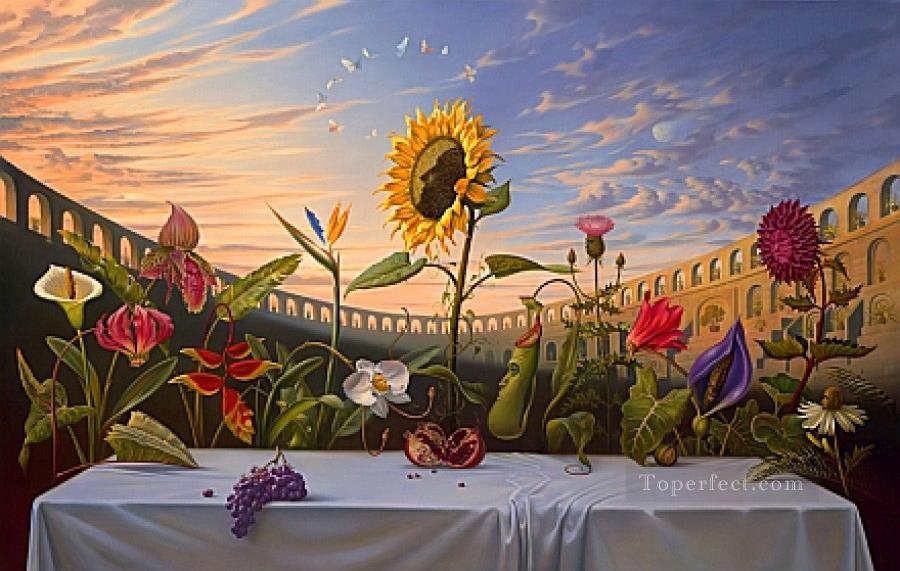 花の最後の晩餐 シュルレアリスム油絵